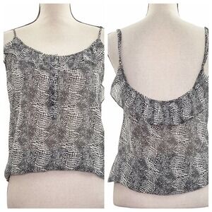 COTTON On Black & White Printed Camisole Blouse